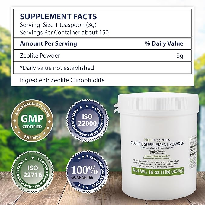 Heiltropfen Zeolite Powder | Dietary Supplement 1 Pound - 454 g | Detox | - Image 2