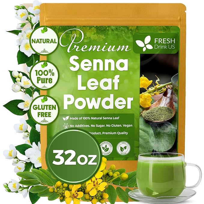 FreshDrinkUS, Premium 32oz Senna Leaf Powder, 100% Natural and Pure from Senna by NaturalandPremiumHerbalTea