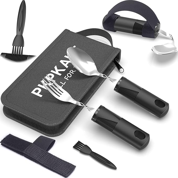 Adaptive Utensils for Parkinsons Patients Elderly, Weighted Utensils for Hand by PKPKAUT