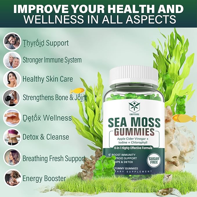 1Pack Sea Moss Gummies Sugar-Free, Extra Strength Irish Moss Gel Supplement - Image 5