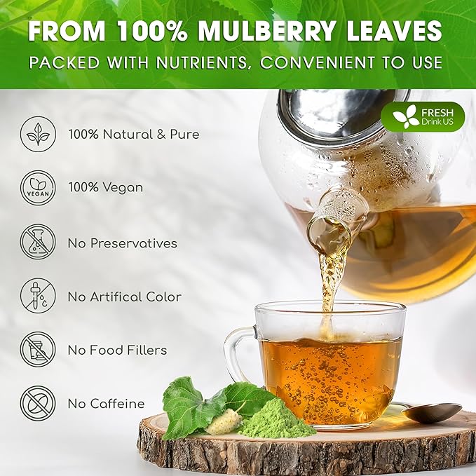 FreshDrinkUS, Premium 8oz Mulberry Leaf Powder, 100% Natural and Pure from - Image 4