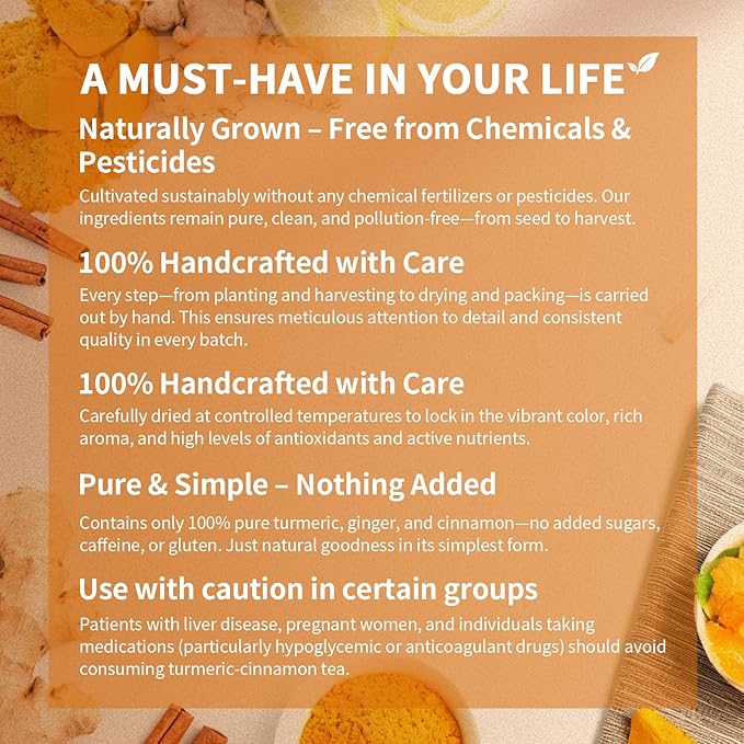 Satolchea Turmeric Ginger Cinnamon Tea Bags | 150 Tea Bags | 100% Natural - Image 5
