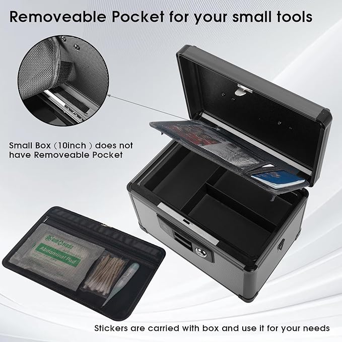 Medicine Lock Box with Key, Alluminum Alloy Box - Image 7