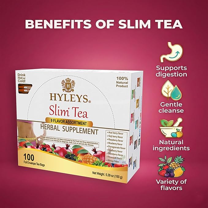 HYLEYS Slim Tea 9 Flavor Assortment 100 Ct - Image 5