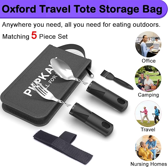 Adaptive Utensils for Parkinsons Patients Elderly, Weighted Utensils for Hand - Image 6