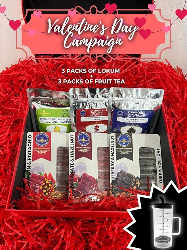 Valentine's Day Gift Box with French Press, Protein Turkish Delight - Image 4