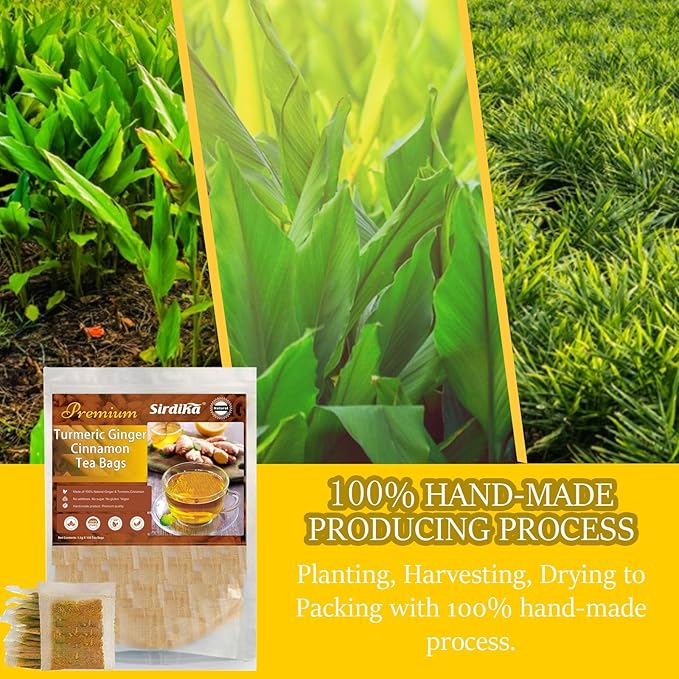 Premium Turmeric Ginger Cinnamon Tea Bags Organic, Turmeric Curcumin Supplement - Image 4