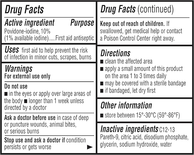 Amazon Basics First Aid Antiseptic, 10% Povidone Iodine Solution, 4 Fluid Ounces - Image 5