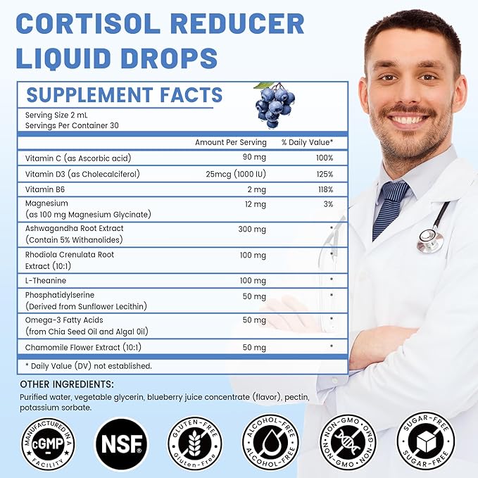 10 in 1 Cortisol Supplements for Women & Men, Cortisol Reducer - Image 8
