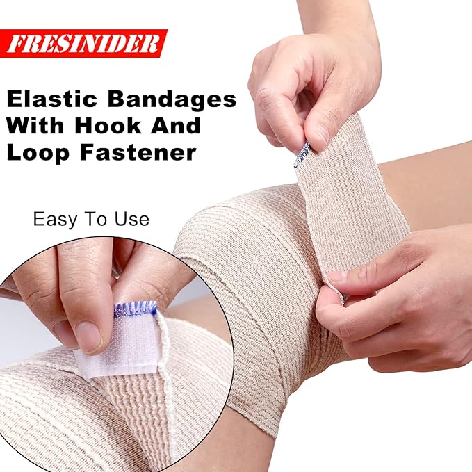 FRESINIDER Premium Elastic Bandage Wrap, 12 Pack 2" Cotton Latex Free - Image 3
