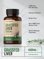 Horbäach Grass Fed Beef Liver | 4500mg | 90 Capsules | Desiccated, Pasture - Image 3