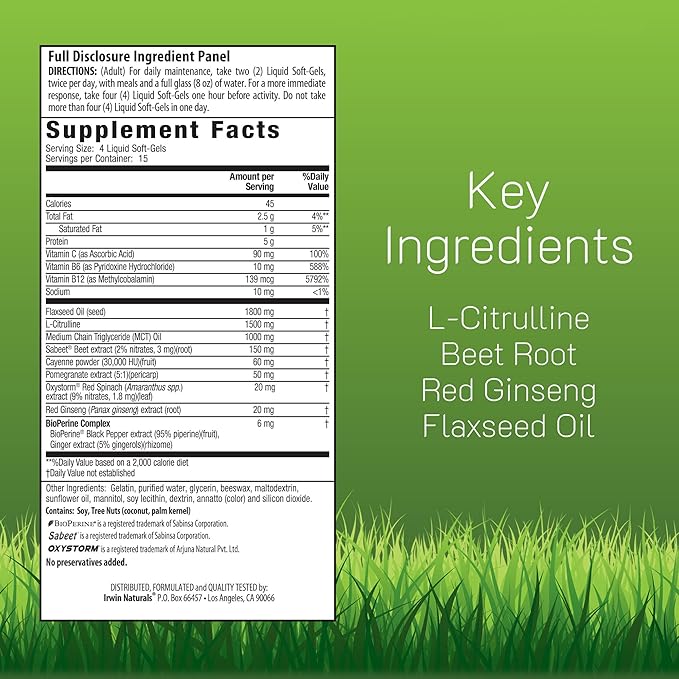 Irwin Naturals Pro-Active Nitric Oxide PWR - Image 2