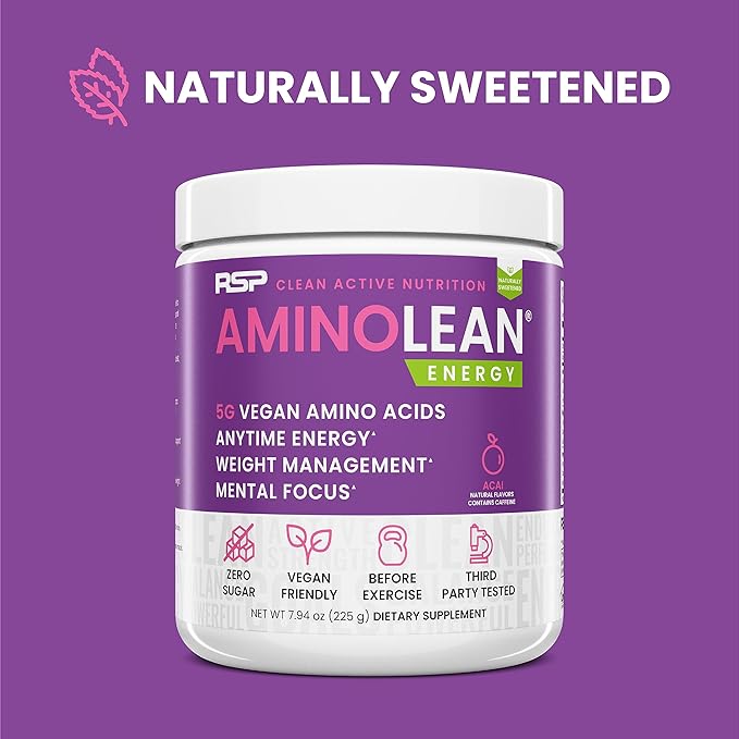 RSP NUTRITION AminoLean Natural Pre Workout Powder, Sucralose Free Amino Energy - Image 2