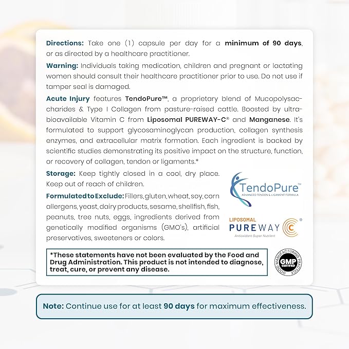 Pure Therapro Rx Acute Injury | Tendon & Ligament Support | Convenient Once a - Image 3