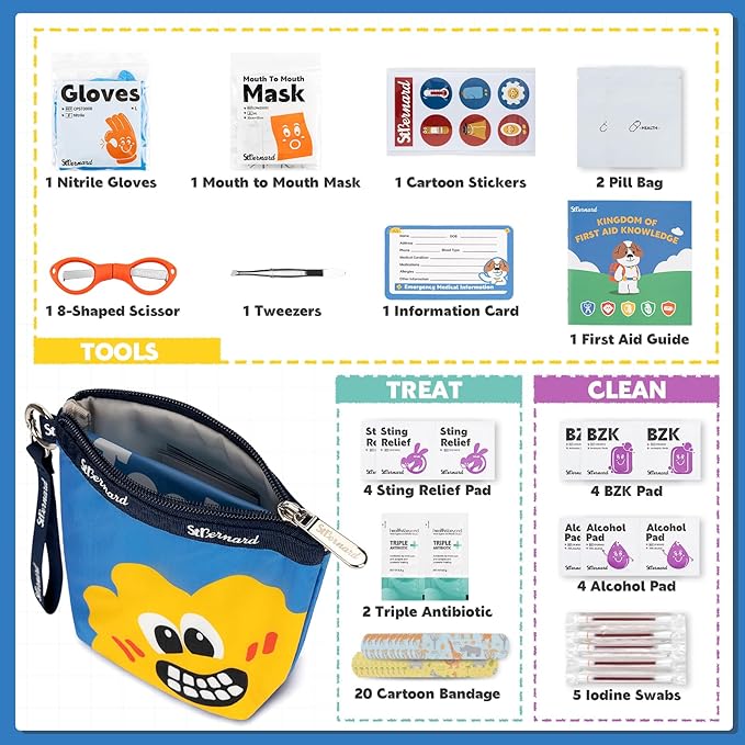 StBernard Kids First Aid Kit, EDC Mini Portable Medical Kit - Image 2