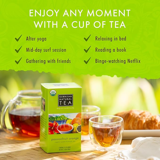 Hawaiian Natural Tea Passion Fruit Orange Flavored Organic Tea - Image 7