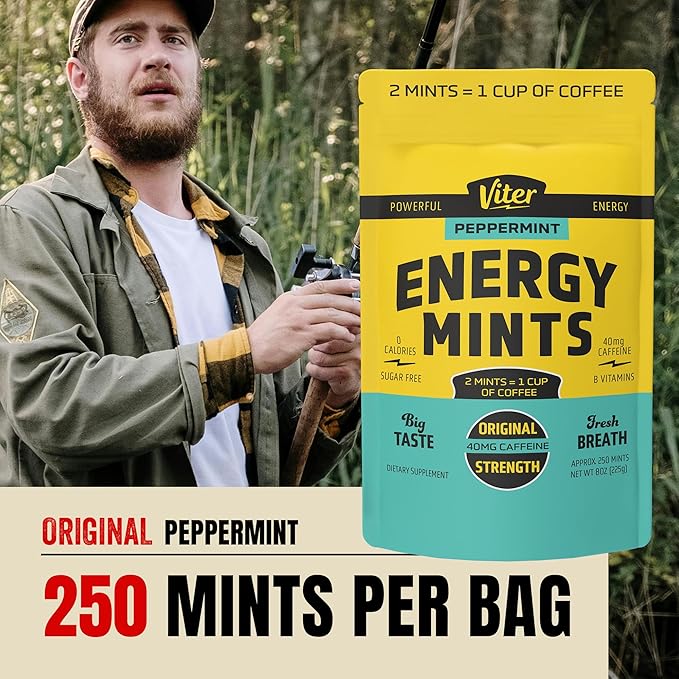 Viter Energy Caffeinated Mints 40mg Caffeine, B Vitamins, Sugar Free. - Image 2