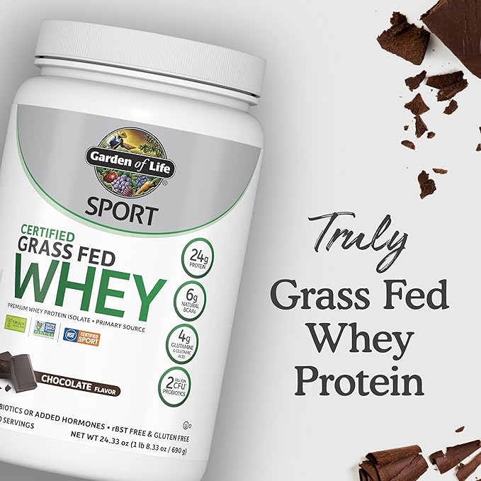 Garden of Life SPORT Whey Protein Powder Chocolate, Premium Grass Fed Whey - Image 7
