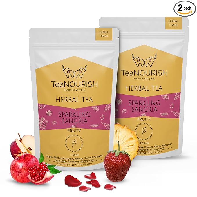 TeaNOURISH Sparkling Sangria | CAFFEINE-FREE Herbal Tea | Refreshing and Fruity by TeaNOURISH