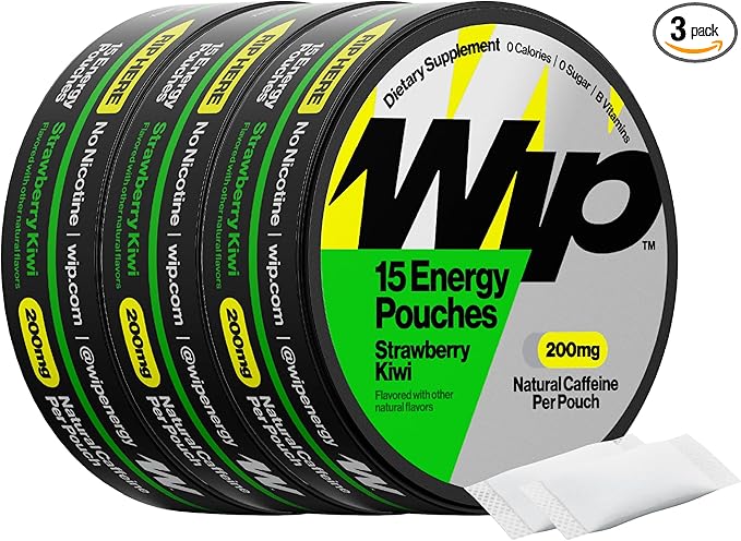 Wip Energy Pouches | 200mg Natural Caffeine | Vitamins and Minerals | by Wip