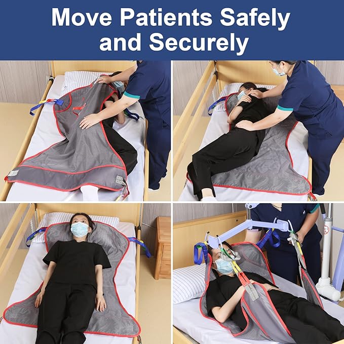 Universal Full Body Patient Lift Sling, Mesh U-Shape Transfer Sling - Image 7