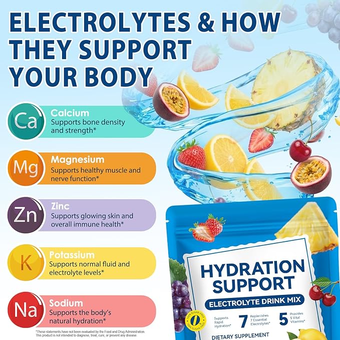Electrolyte Powder Drink Mix, 7 Essential Electrolytes Hydration Drink - Image 3