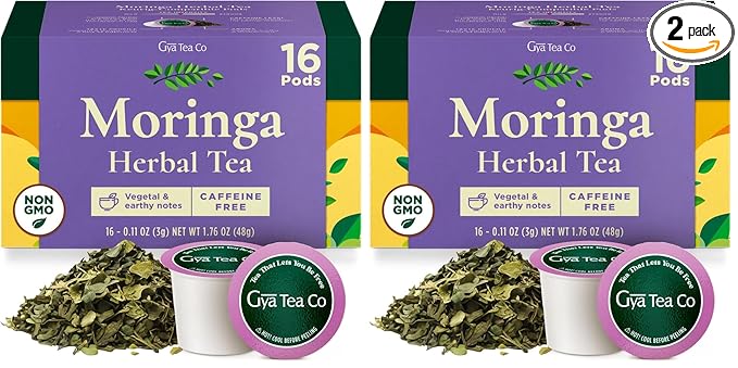 Gya Tea Co Moringa Herbal Tea Pod- Decaf Wellness Tea by GyaTeaCo