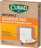 CURAD Naturals Baking Soda Adhesive Pads 4" x 4", Individually Wrapped Sterile - Image 5