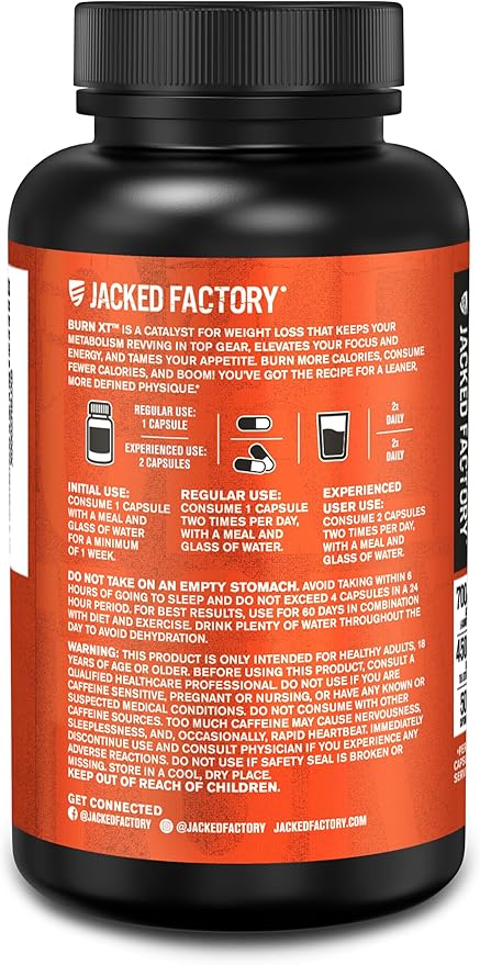 Jacked Factory Burn-XT Clinically Studied Fat Burner & Weight Loss Supplement - Image 9