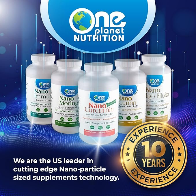 One Planet Nutrition Nano Curcumin 500 mg Veggie Capsules, Nano - Image 5