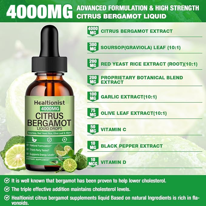 1 Packs 4000mg Citrus Bergamot Liquid Drops - Image 3