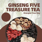 Kidney Tea Formula Ginseng Five Treasures Tea, Chinese Traditional Natural - Image 3