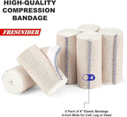 FRESINIDER Premium Elastic Bandage Wrap, 6 Pack 4" Cotton Latex Free - Image 2