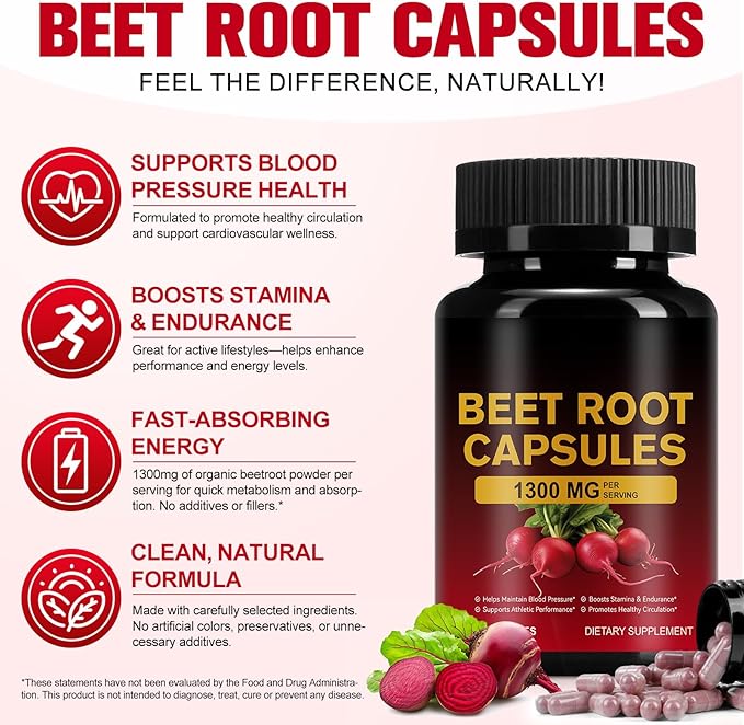 Beet Root Capsules 1300mg, Beet Root Powder - Image 2