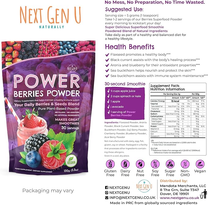 Super Berry Powder - 150g - Immune Support - Food Supplement - Superfood - Image 4