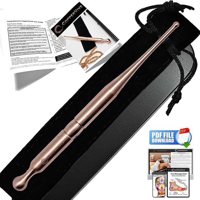 smartYOU Products CopperVive Pure Copper Acupressure & Massage Wand – Dual Tip - Image 4
