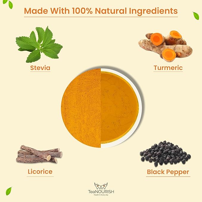 TeaNOURISH Original Turmeric Latte | Golden Milk Powder | Authentic Indian - Image 4