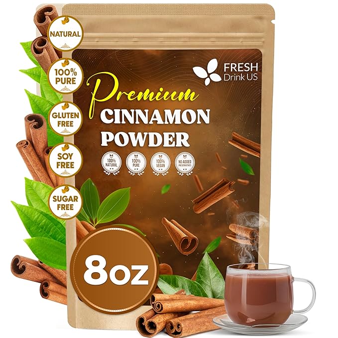 FreshDrinkUS, Premium Cinnamon Powder 8oz – Pure Ground Cinnamon by NaturalandPremiumHerbalTea