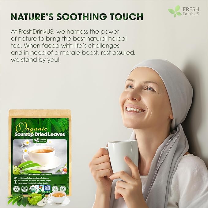 FreshDrinkUS, 105 Premium Soursop Graviola Leaf Tea Bags, The Finest Soursop Tea - Image 3