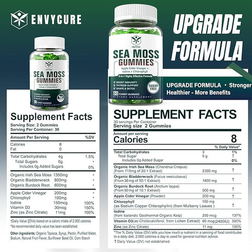 1Pack Sea Moss Gummies Sugar-Free, Extra Strength Irish Moss Gel Supplement - Image 2