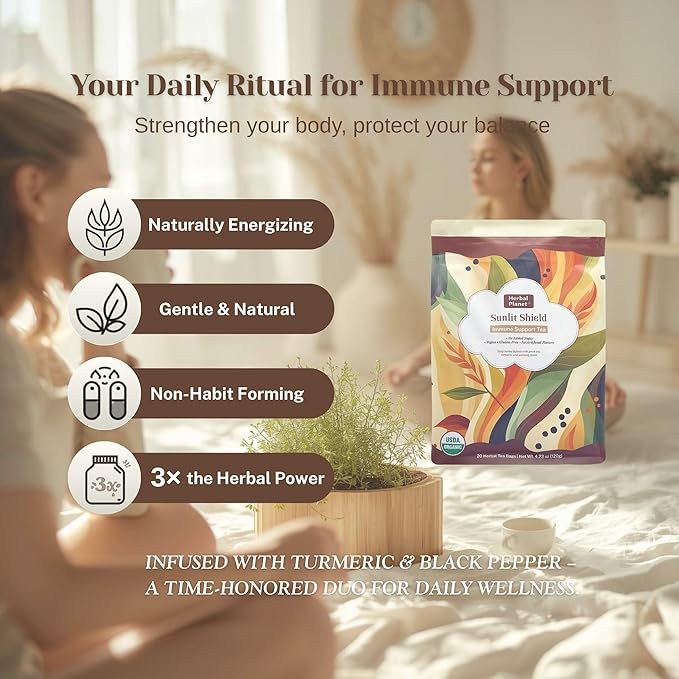 Herbal Planet Immune Support Tea – Turmeric Ginger Green Tea Blend | Natural - Image 5