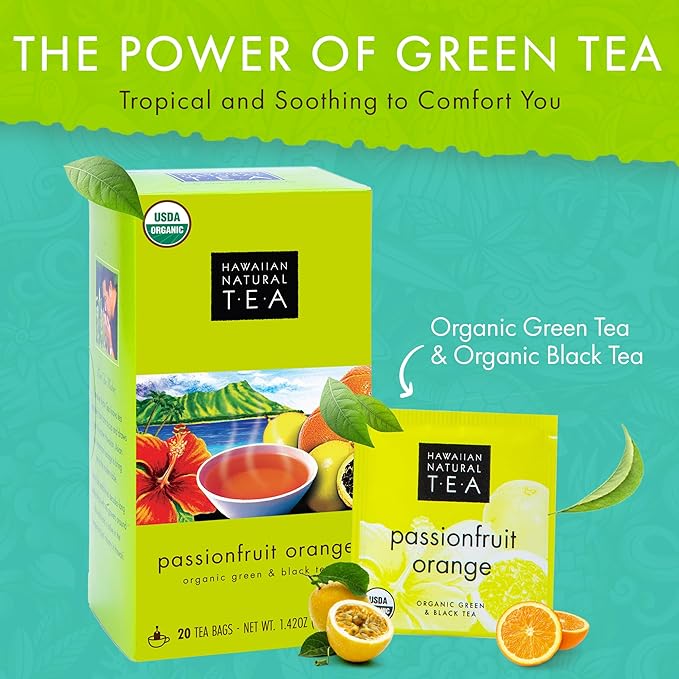 Hawaiian Natural Tea Passion Fruit Orange Flavored Organic Tea - Image 4