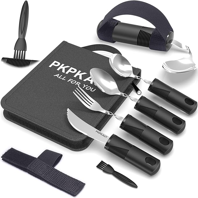 Adaptive Utensils for Parkinsons Patients Elderly, Weighted Utensils for Hand by PKPKAUT