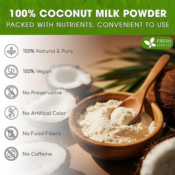 FreshDrinkUS, Coconut Milk Powder 16oz – Creamy & Rich Coconut Flavor – Great - Image 4