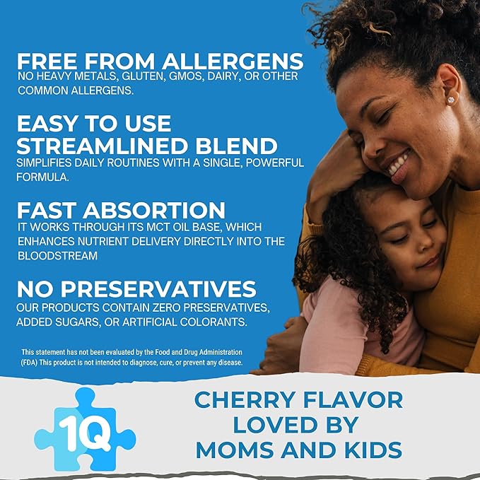 1Q Focus – Liquid Cognitive & Brain Support Natural Drops - Image 3