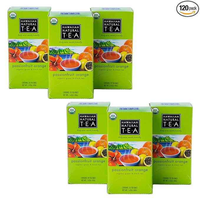 Hawaiian Natural Tea Passion Fruit Orange Flavored Organic Tea by HawaiianNaturalTea