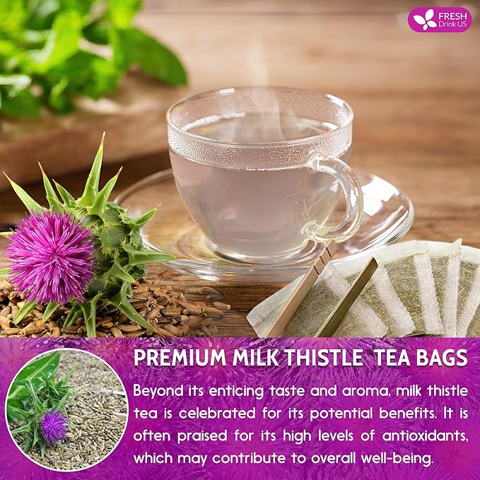 FreshDrinkUS, Premium 205 Milk Thistle Tea Bags, 100% Natural & Pure from Milk - Image 9