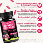 20:1 Organic Beet Root Capsules, 1800 mg Beet Supplement 150mg BP Grape Extract - Image 3