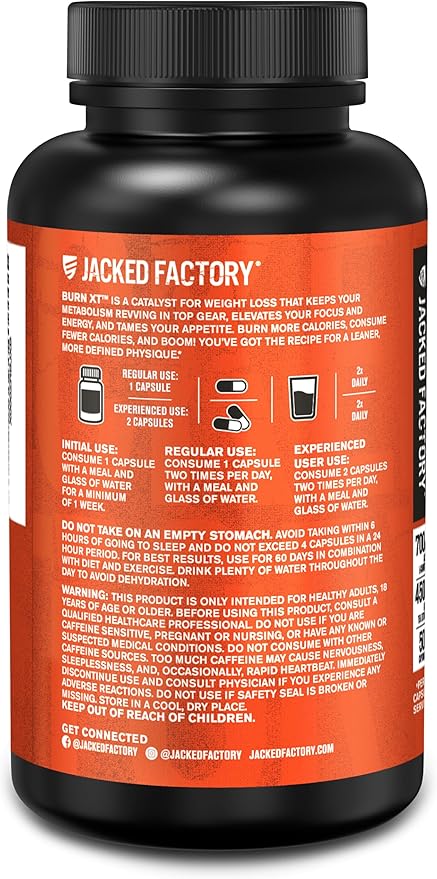Jacked Factory Burn-XT Clinically Studied Fat Burner & Weight Loss Supplement - Image 8