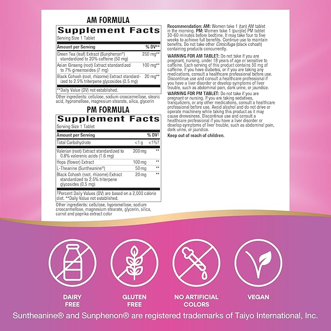 Enzymatic Therapy AM/ PM Menopause Hormone-Free Formula Daytime Energy & - Image 7